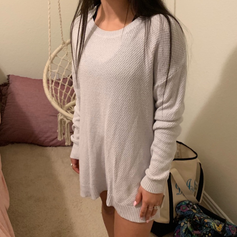 Long Gray Sweater- fits like Large